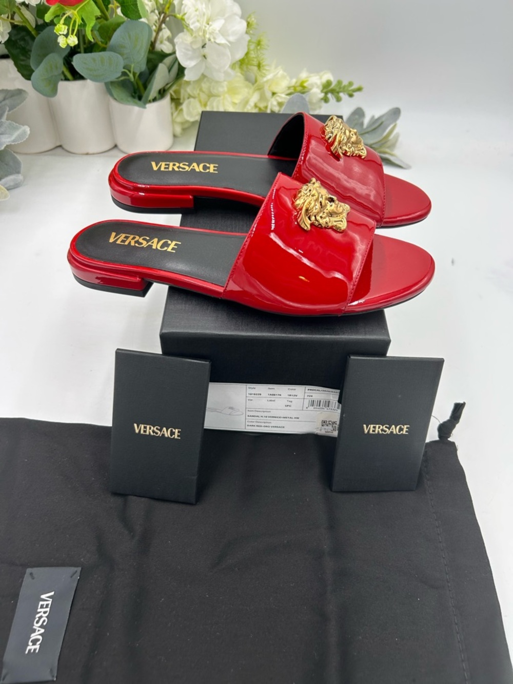 Women's Versace Medusa patent leather slide sandals size 36 made in Italy - Picture 8 of 10